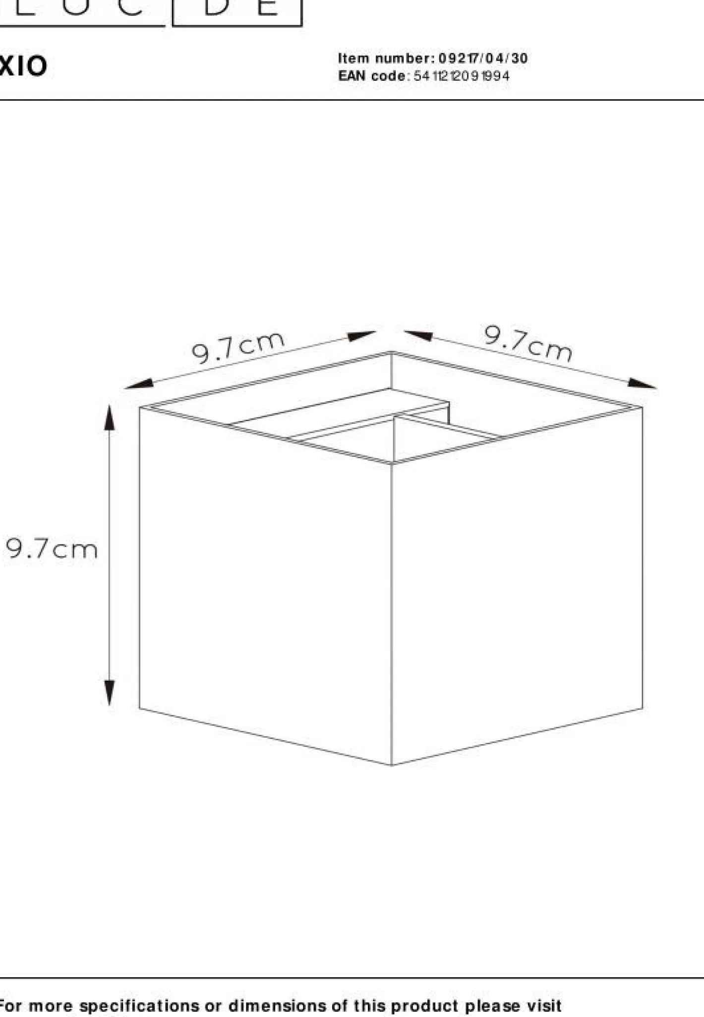 New Lucide Xio Vierkant Wandlamp Zwart