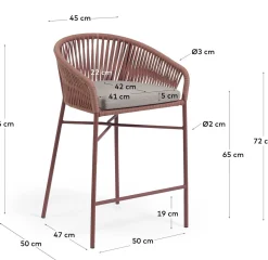 Clearance Kave Home Yanet Lage Tuin Barkruk Terracotta