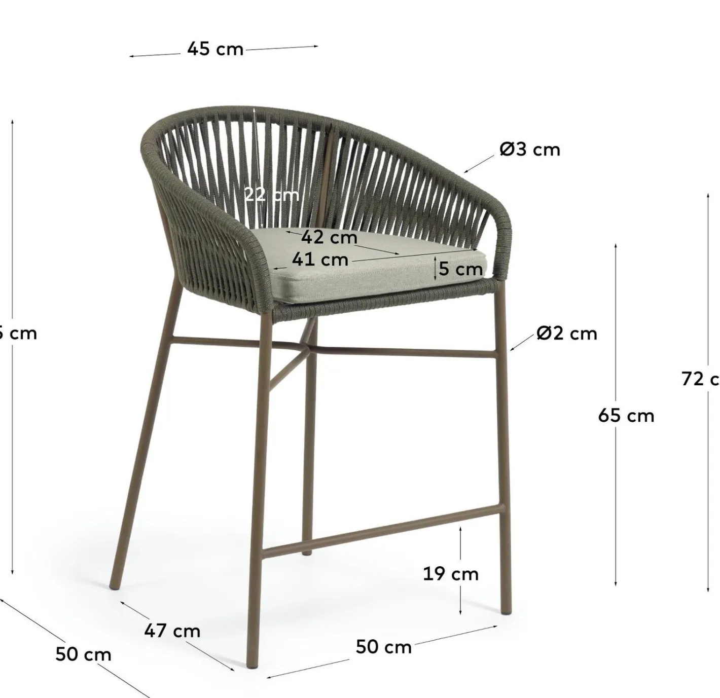 Sale Kave Home Yanet Lage Tuin Barkruk Groen