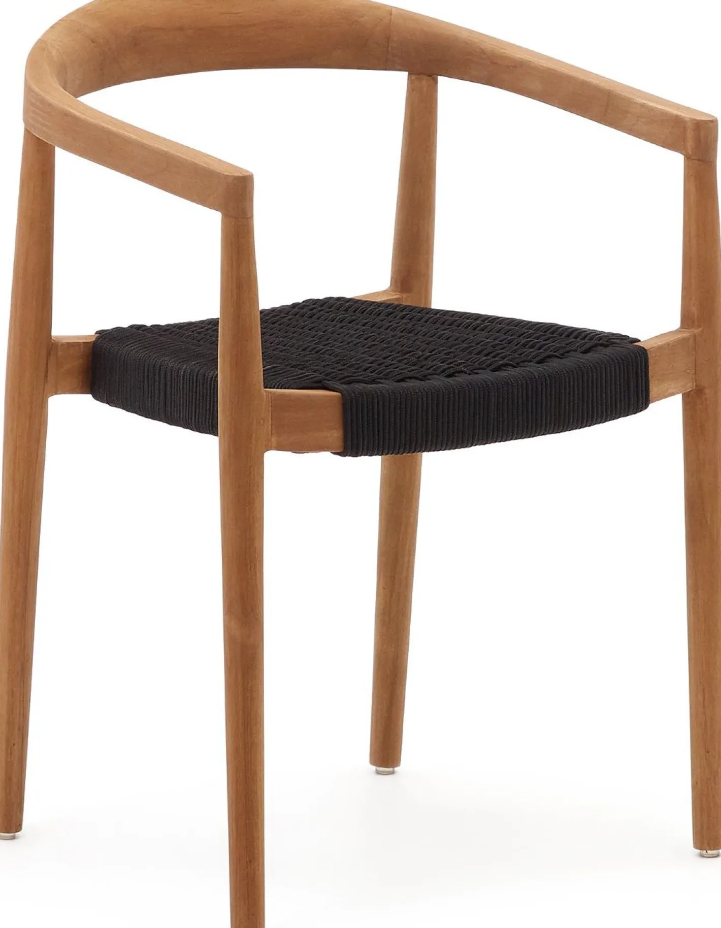 Discount Kave Home Ydalia Tuinstoel Zwart, Naturel