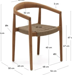 Clearance Kave Home Ydalia Tuinstoel Bruin, Naturel