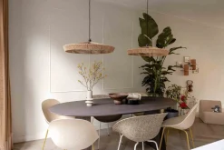 Lucide Yunkai Hanglamp Naturel, Zwart