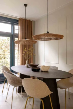 Lucide Yunkai Hanglamp Naturel, Zwart