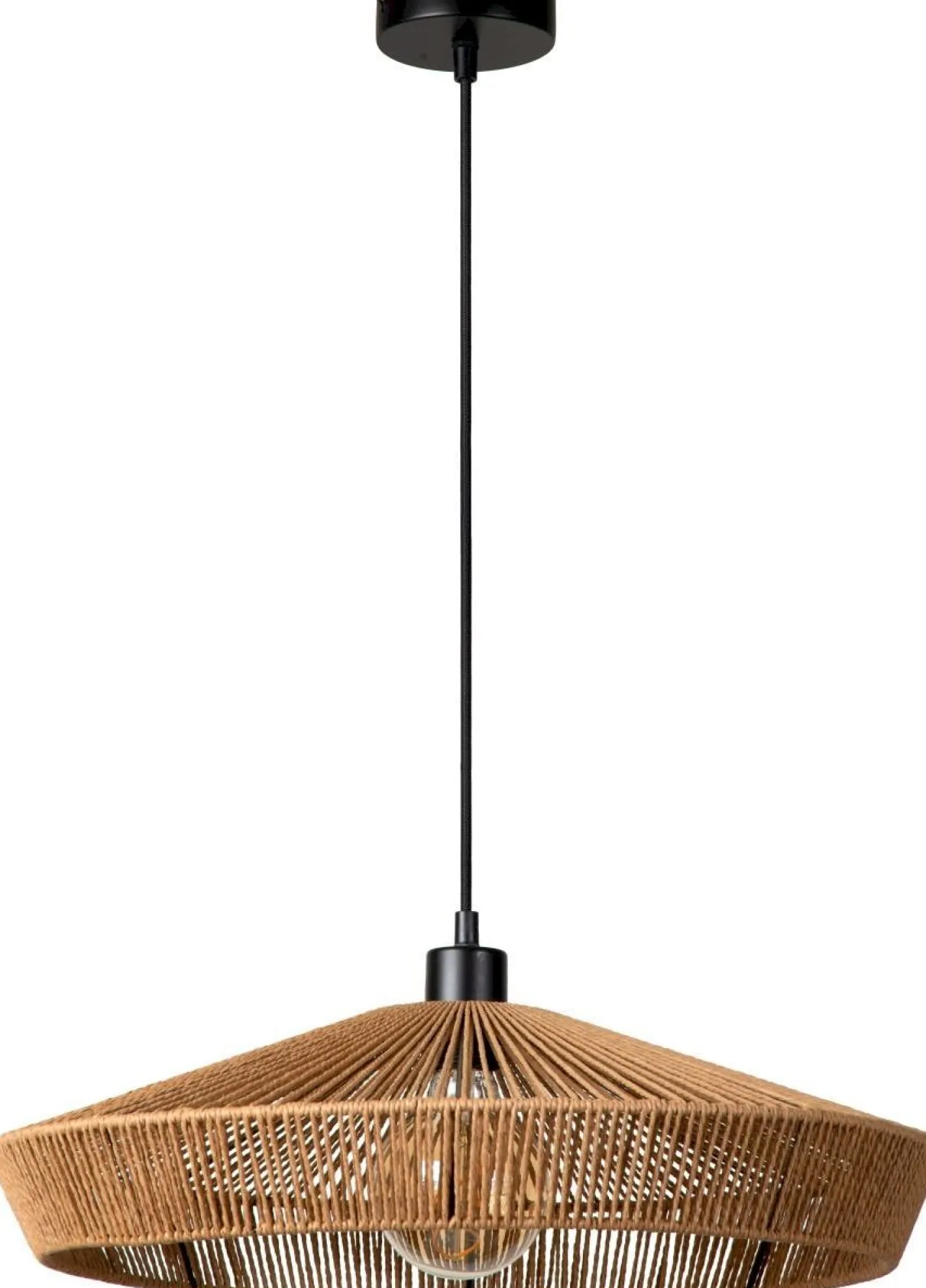 Outlet Lucide Yunkai Hanglamp Naturel, Zwart