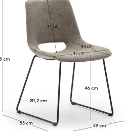 Outlet Kave Home Zahara Eetkamerstoel Beige