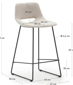 Discount Kave Home Zahara Laag Barstoel Beige