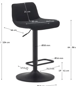 Kave Home Zenda Barstoel Zwart