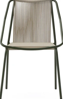 Kave Home Zivia Tuinstoel Donkergroen, Beige