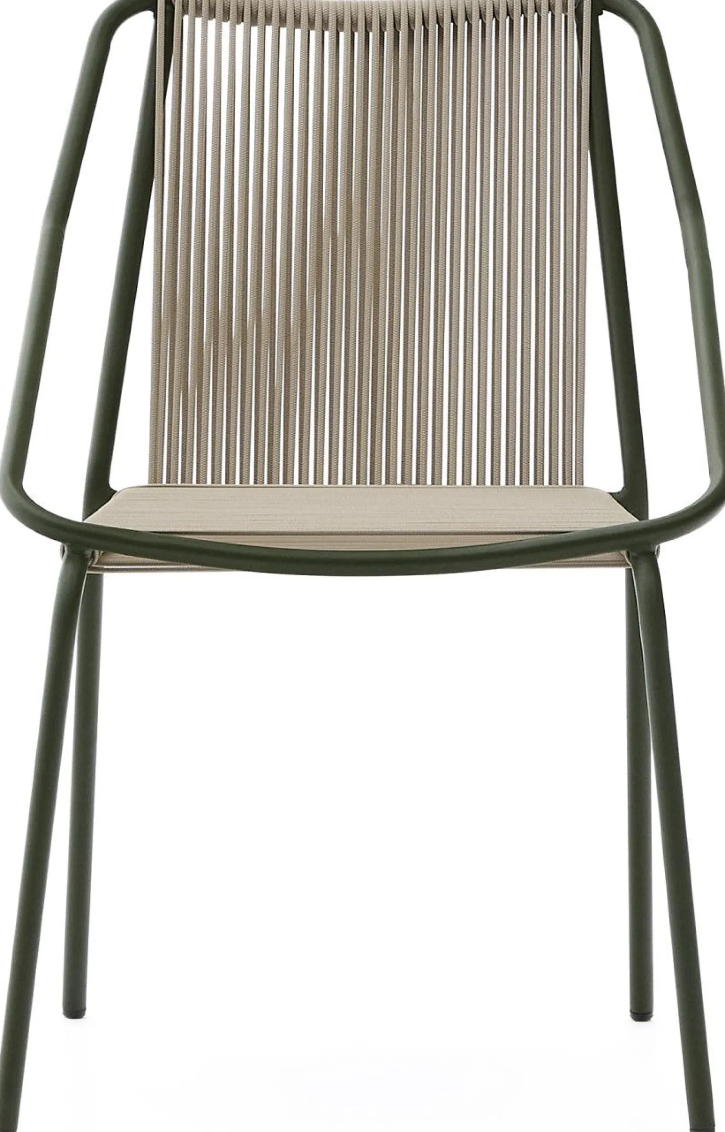 Kave Home Zivia Tuinstoel Donkergroen, Beige