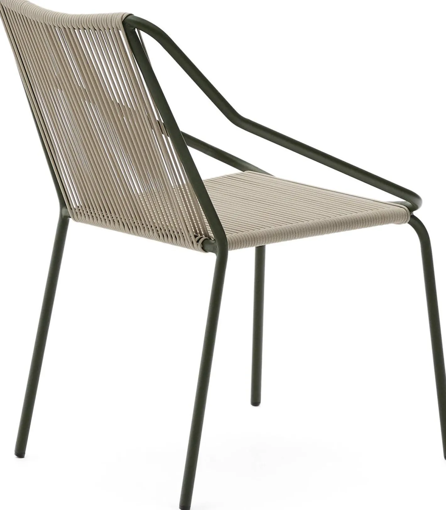 Kave Home Zivia Tuinstoel Donkergroen, Beige