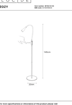 Sale Lucide Zozy Vloerlamp Zwart