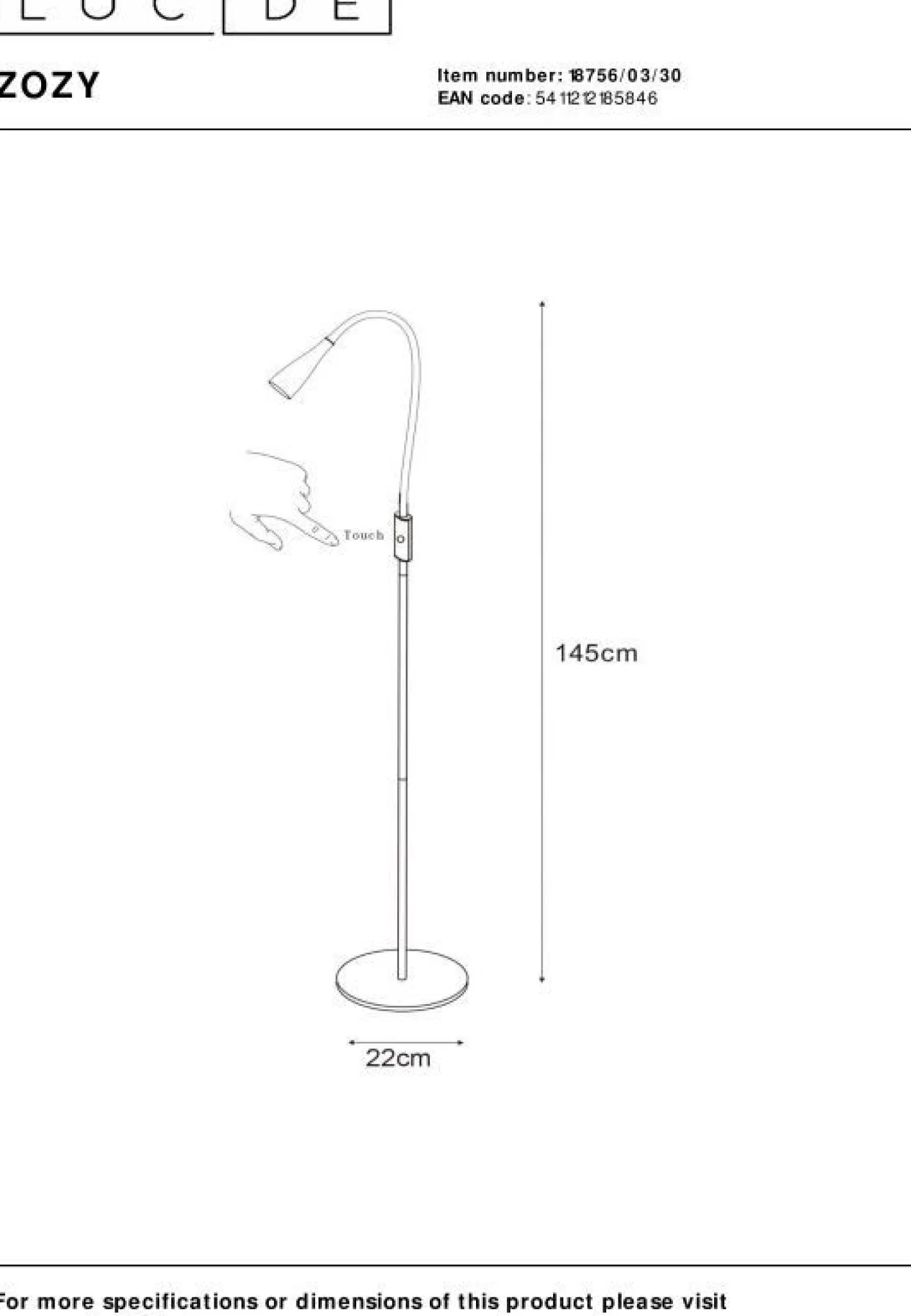 Sale Lucide Zozy Vloerlamp Zwart